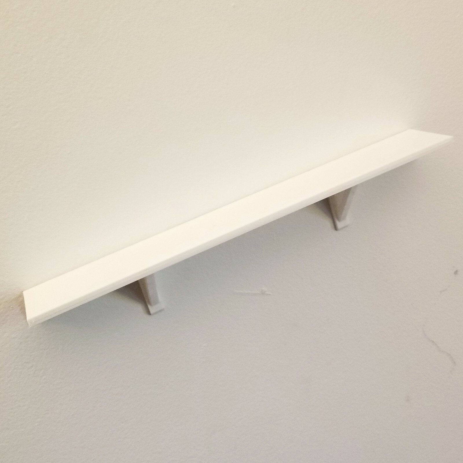 12" x 2" White Wall Shelf Easy No Hole No Nail install uses 3M Command Strips