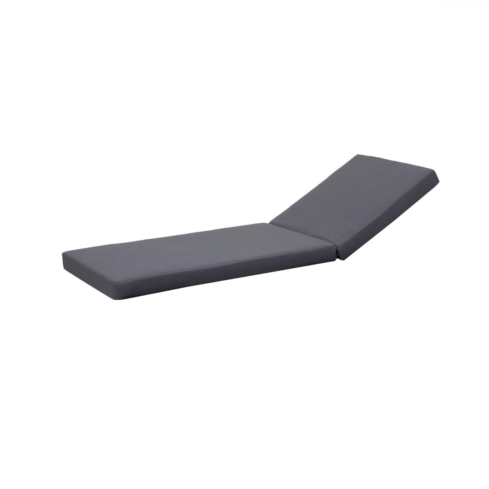Water-Resistant Outdoor Chaise Lounge Cushion with Hook & Loop Ties -