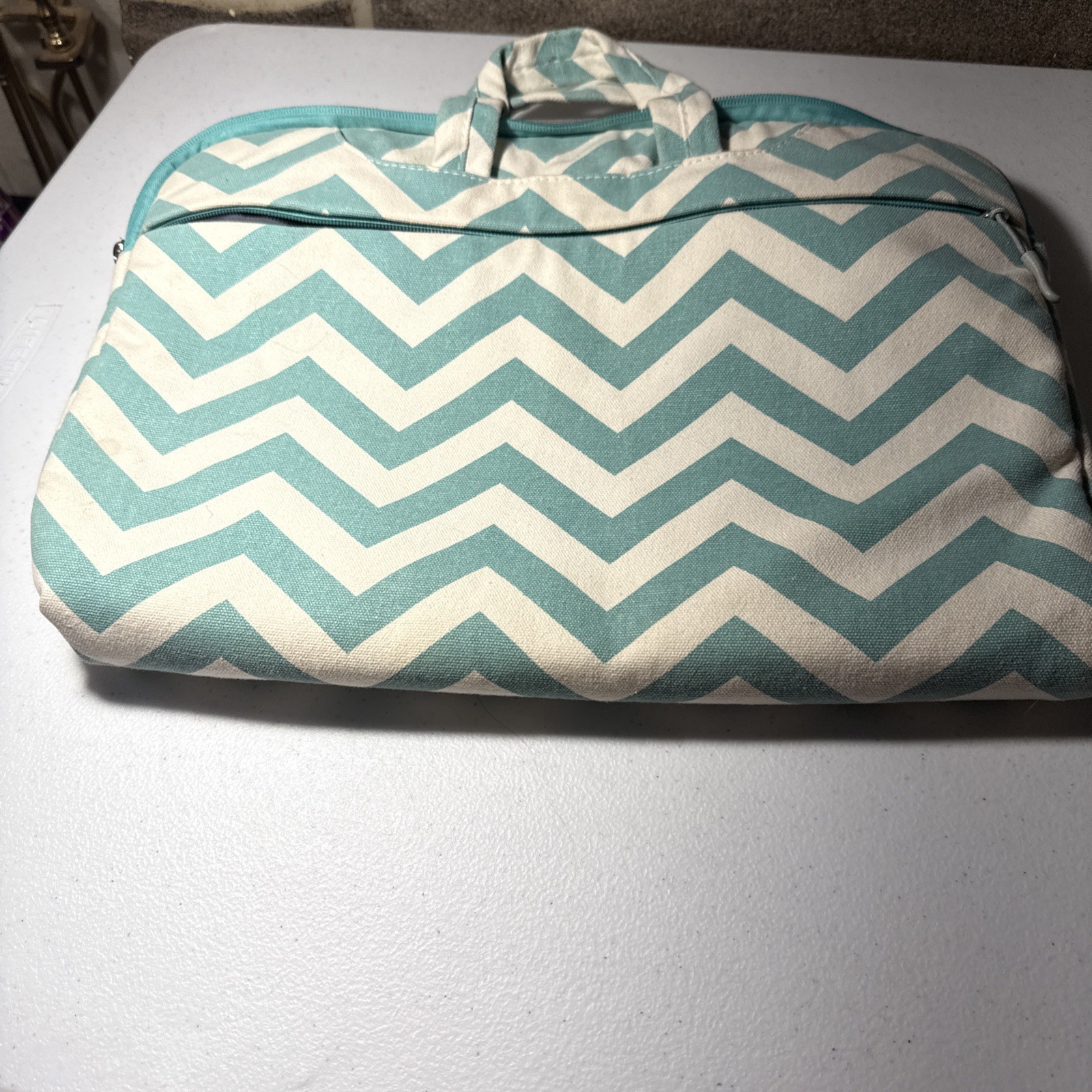 Mosiso Teal And White Grey Padding Zipper Organizer 13.3 15.6 inch Laptop Bag