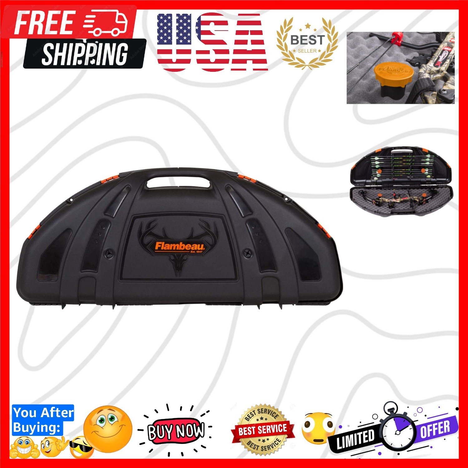 Outdoors 6461SC Safe Shot Bow Case, Portable Bow Storage