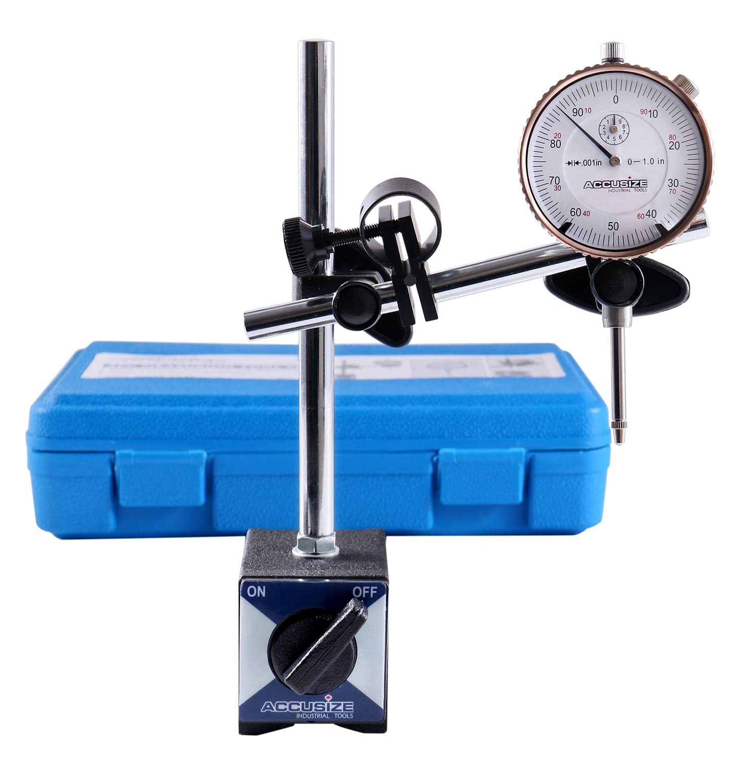 Accusize 110 lb Pull, Fine Adjustment, 0-1" Indicator, Satin chrome finish