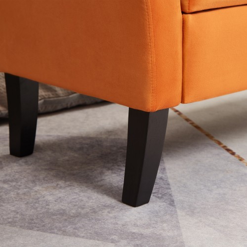 KA 51.5" Bed Bench with Storage Orange Velvet