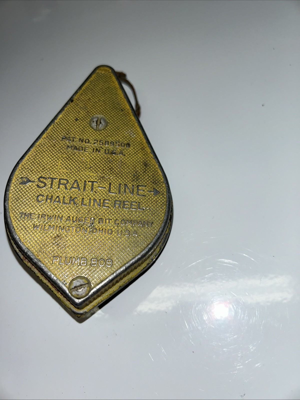 Vintage Irwin Strait-Line Chalk Line Reel Plumb Bob Blue Chalk Made in USA