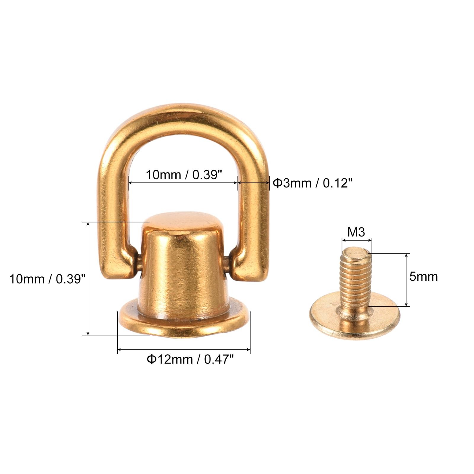 12x10mm Ball Head Button Studs with D for DIY Gold 6pcs
