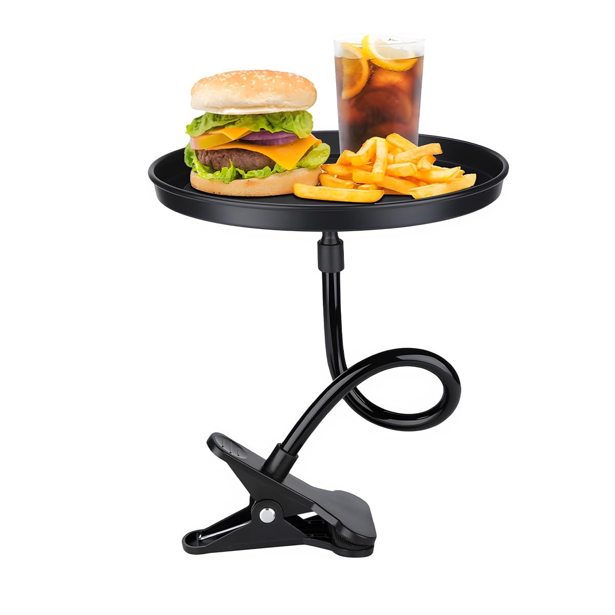 povtii Car Adjustable Food Tray, 360 Swivel Car Food Tray, 8.7 Inch Diameter,...