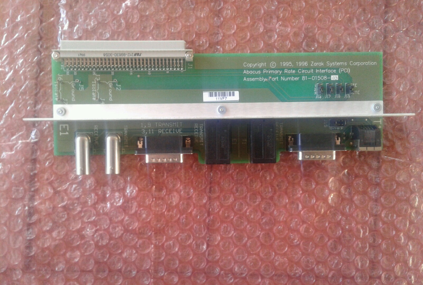 Zarak Systems 81-01508-03 Abacus Primary Rate Circuit Interface PCI