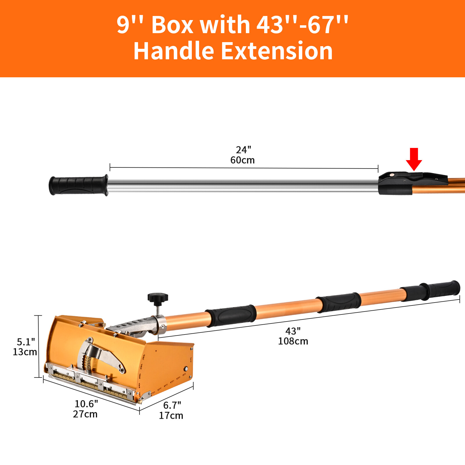9 inch Mud Compound Putty Drywall Flat Finishing Box Tool with Box Handle New