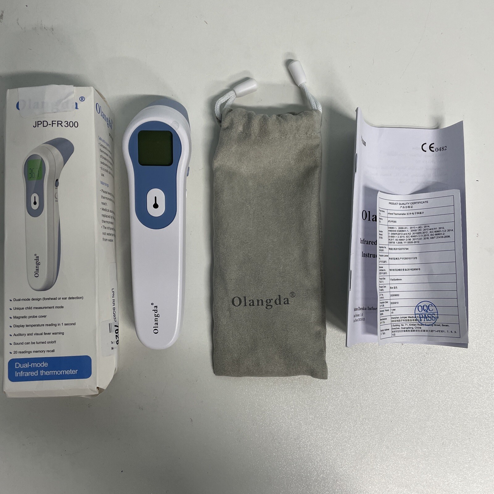 JPD-FR300 NON CONTACT DUAL MODE FDA CLEARED THERMOMETER