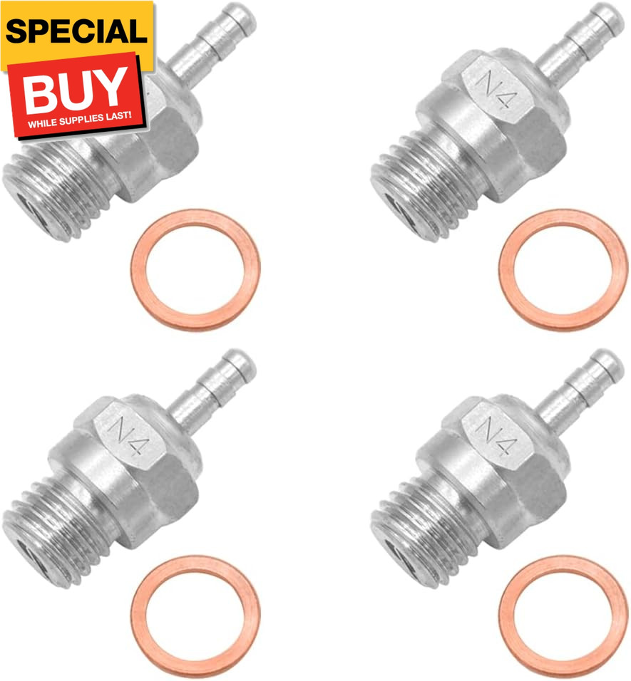 OGRC 4pcs Hot Glow Plug N4 Spark Nitro Engine Parts Replace OS for Traxxas Kyosh