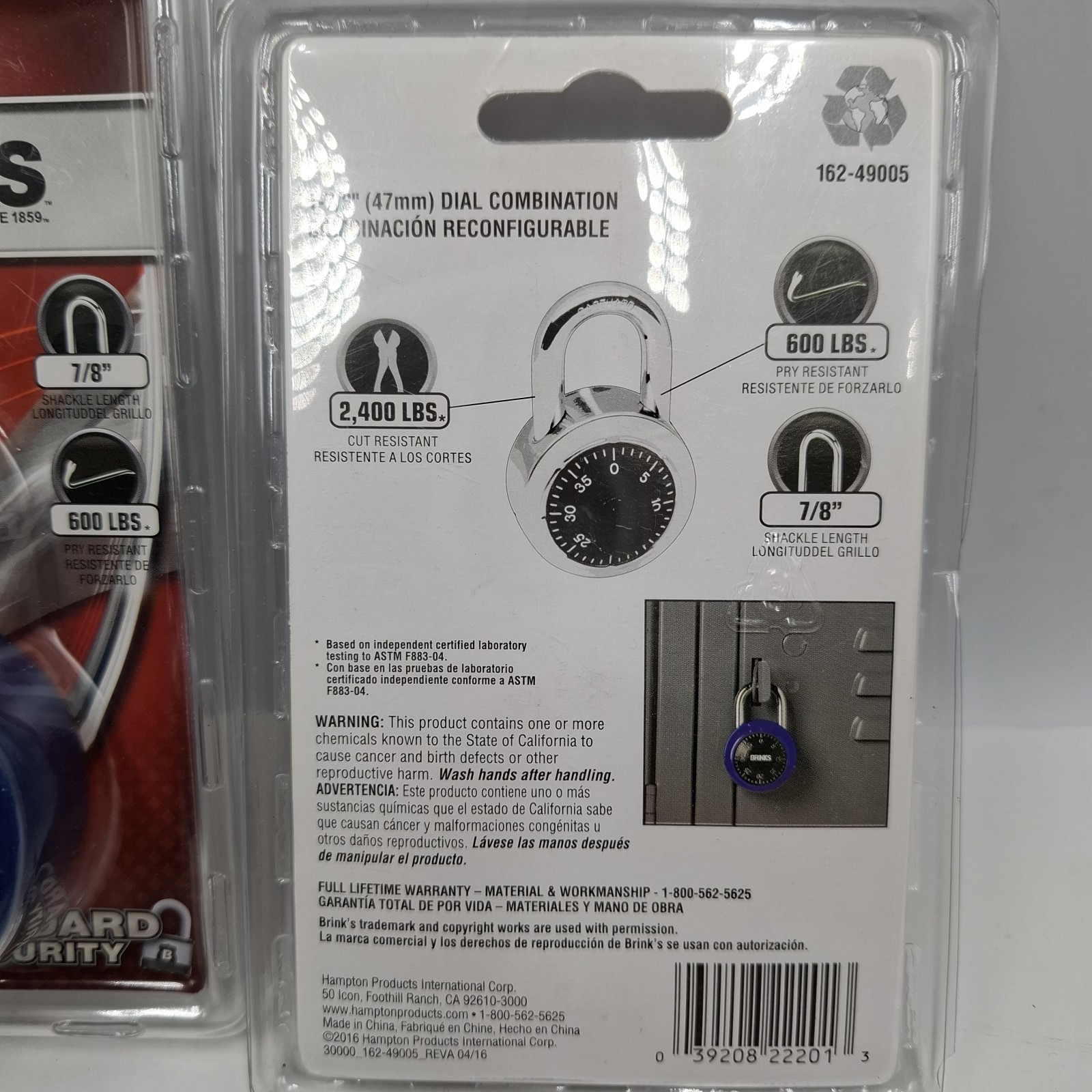 3 X Brinks Dial Combination Padlock Blue 162-49005 NEW Sealed