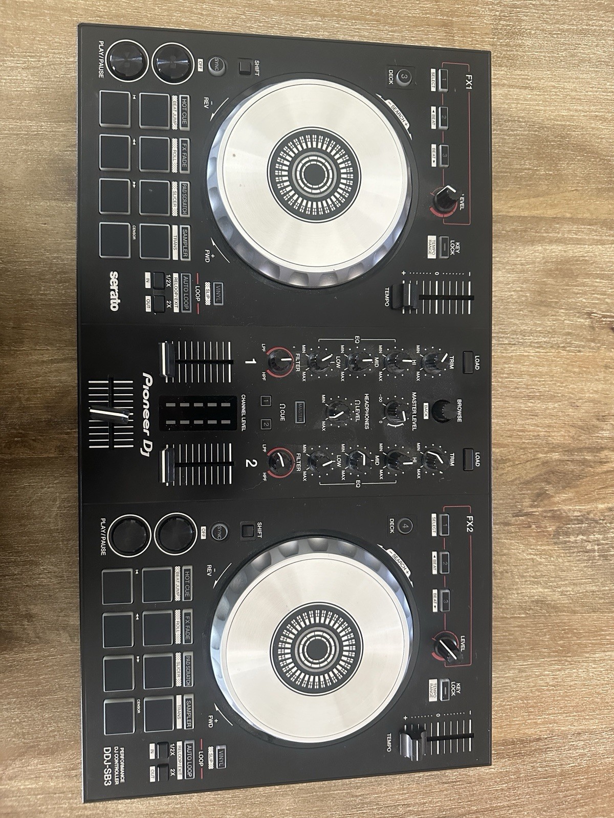 Pioneer DJ DDJ-SB3 2-Channel 2-Deck Tabletop Serato Controller Autoloop Black