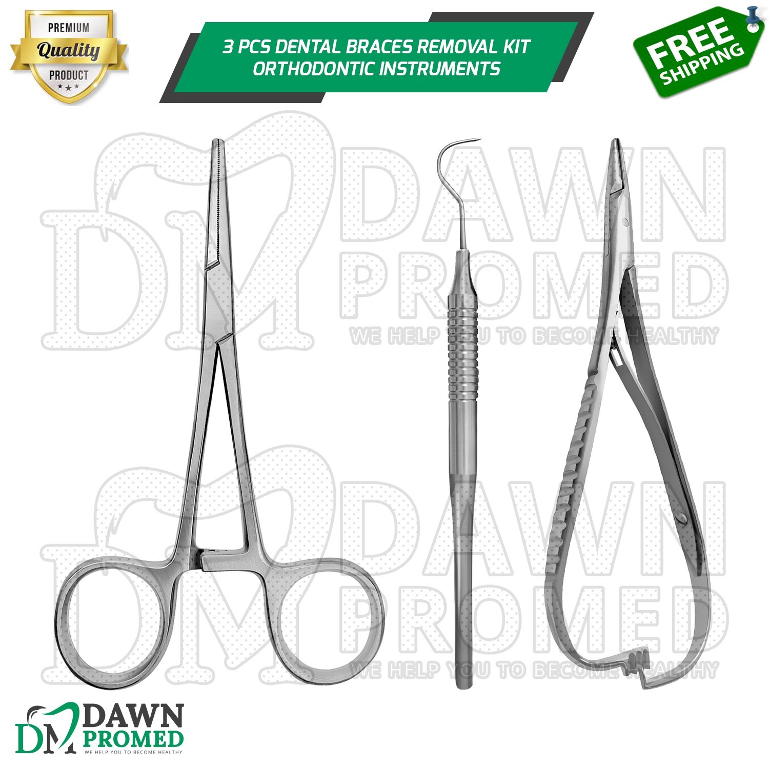 3 Pcs Dental Braces Removal Kit Orthodontic Instruments Set German Grade