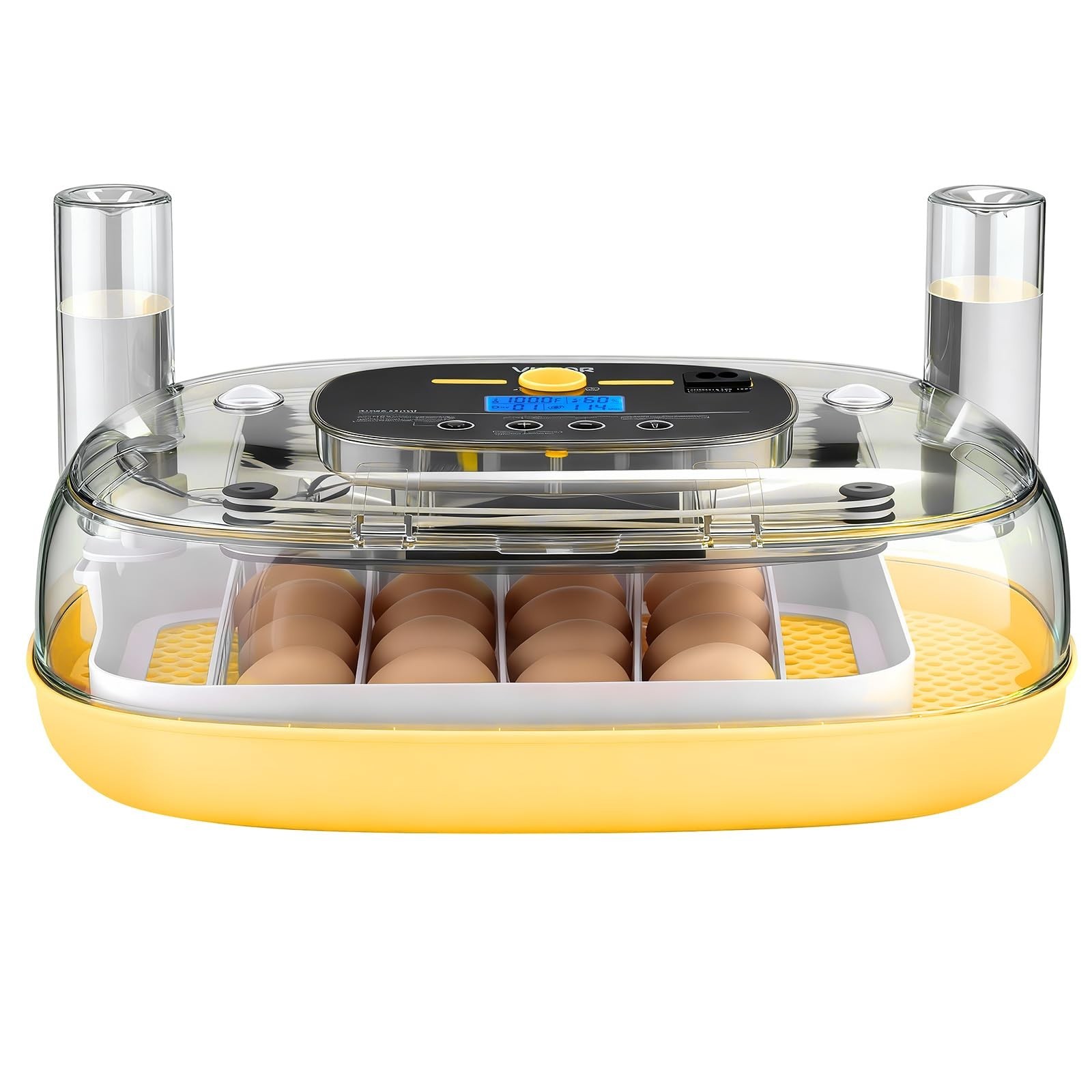 24 Egg Incubator with Automatic Turner, LED Candler, Temp & Humidity Control, 36
