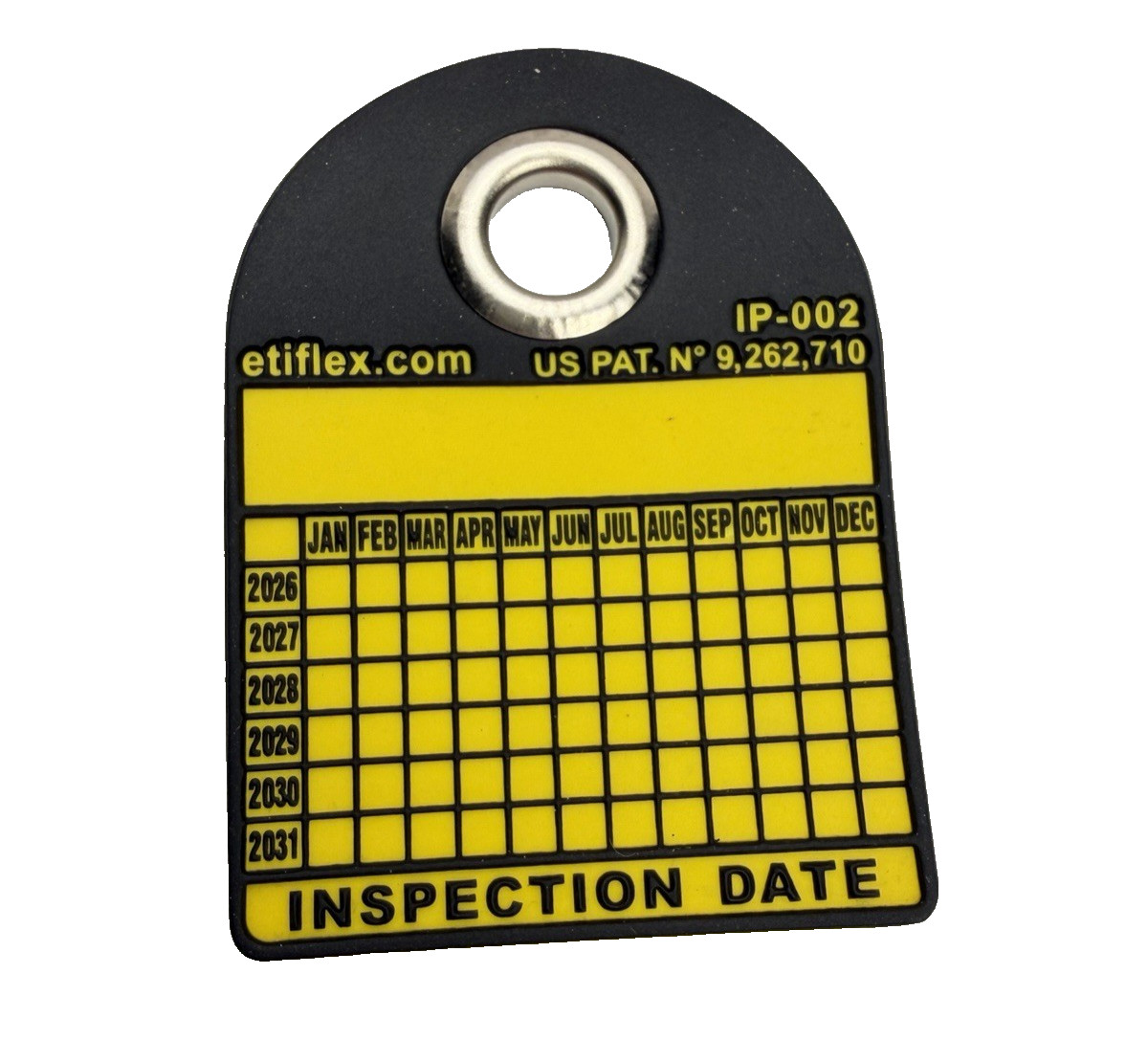 100pk ETIFLEX GHS Inspection Tag IP-002 Periodic 26-31 Yellow Reinforce Grommet