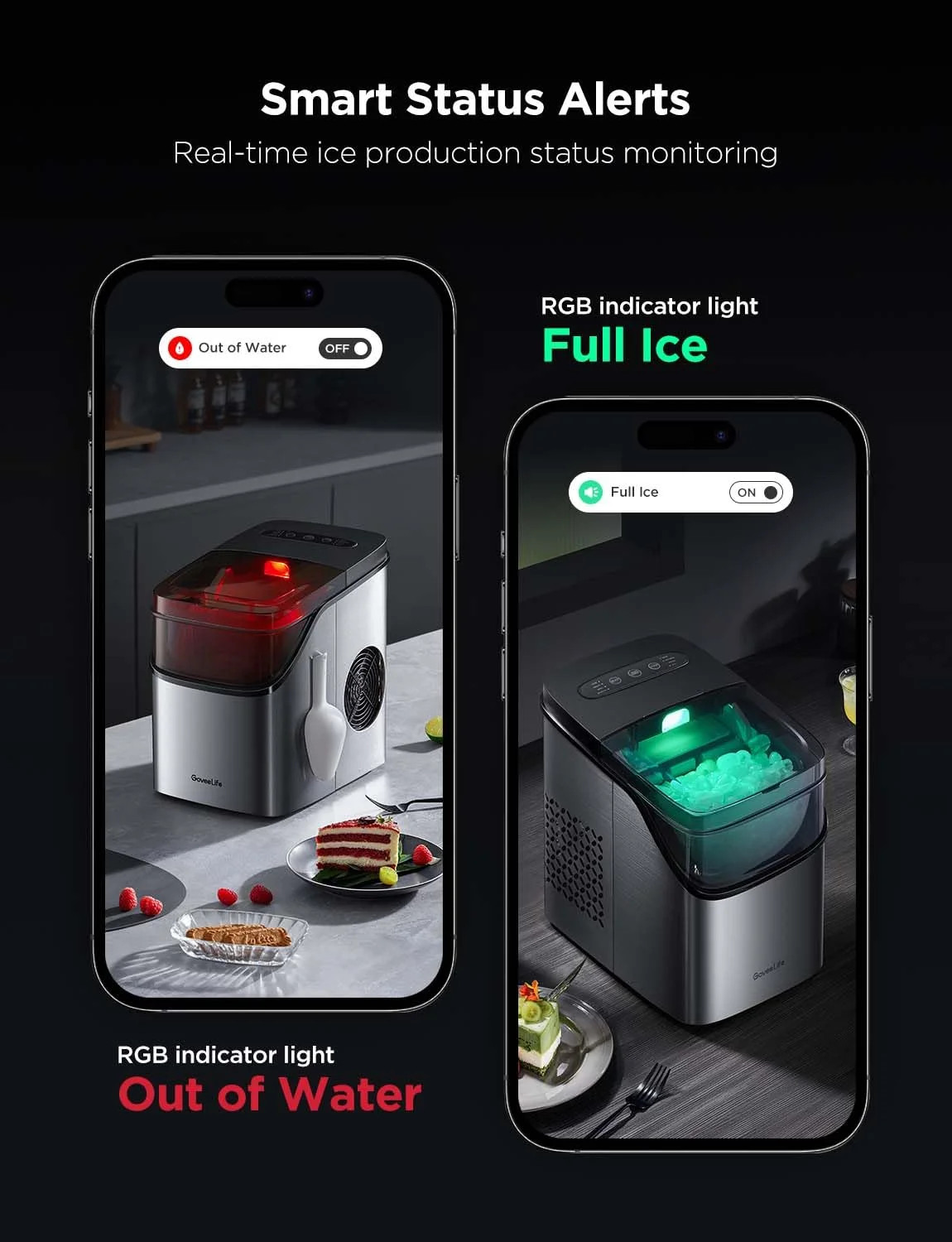 GoveeLife Smart Ice Maker Countertop, Portable Ice Machine with Voice Control, 9