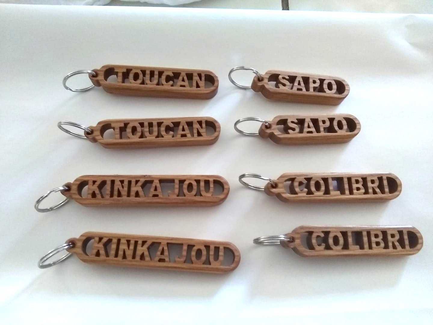 Custom Handmade Solid Oak Name Keychain – Hand-Cut Scroll Saw Art