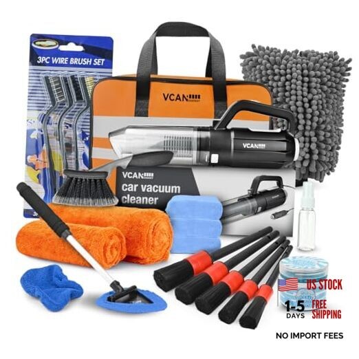 Car Cleaning kit, Car Interior Detailing kit with 10000pa Car Vacuum 25 pcs