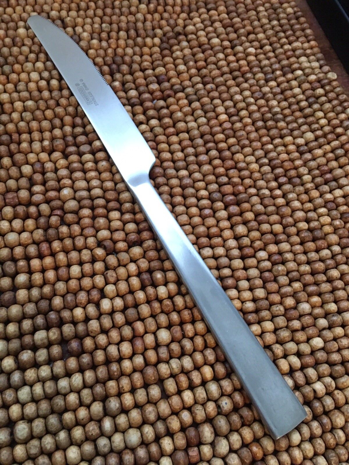 Cambridge Stainless PIERMONT SATIN Raised Outline Curved Up Tip DINNER KNIFE 9”