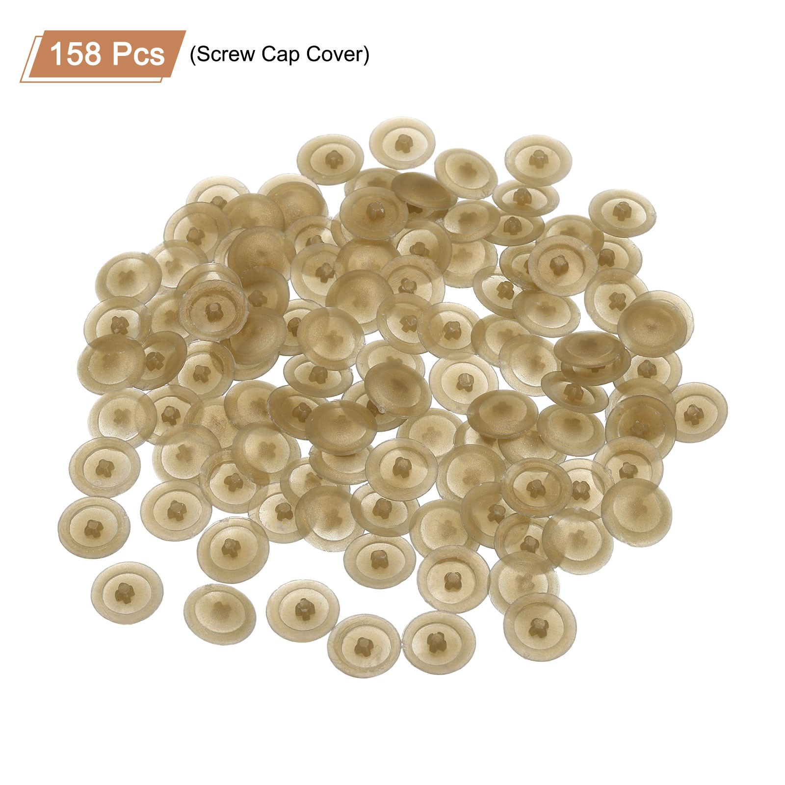 158Pcs 12mm - Plastic Self-Tapping Phillips Screw Cap Covers (Champagne)