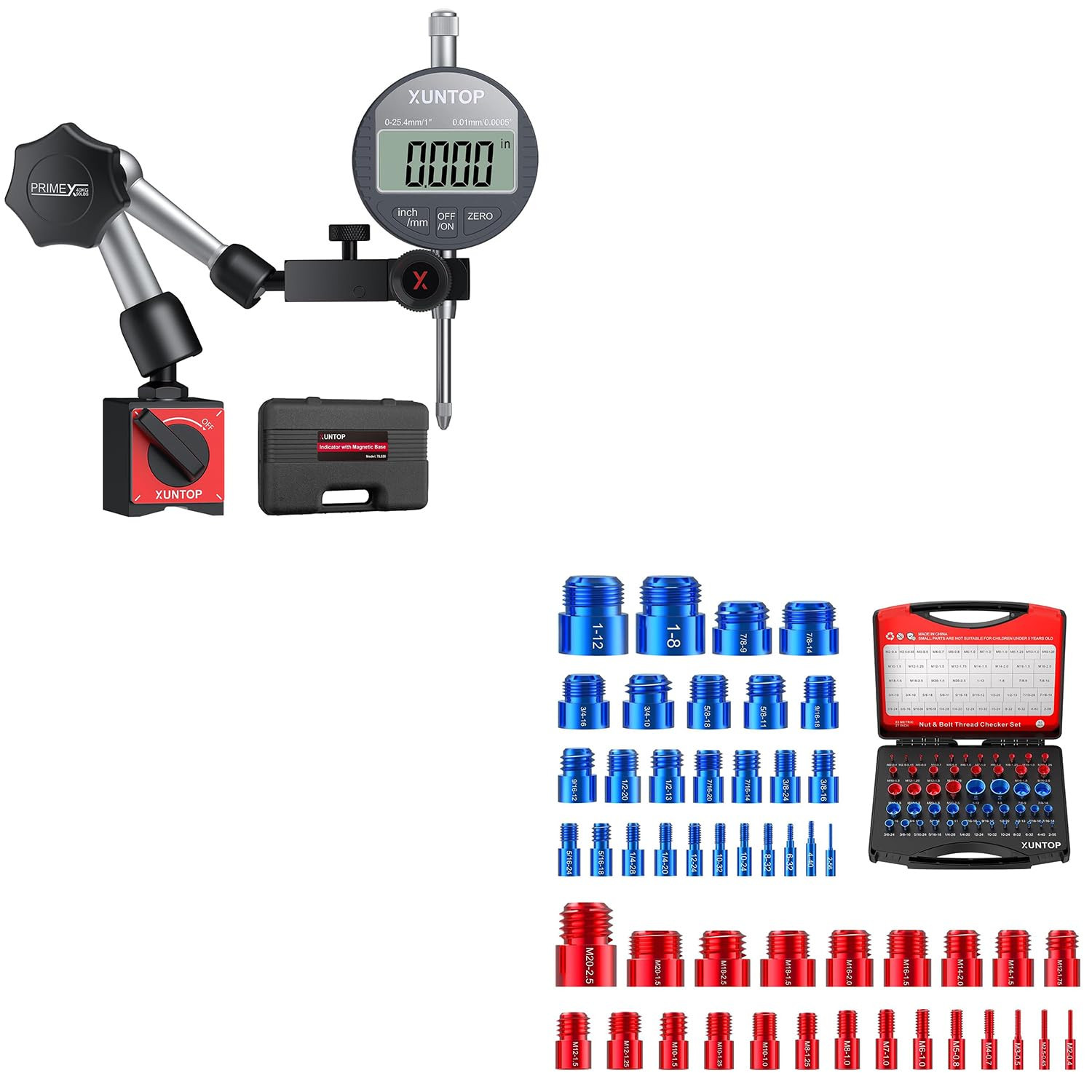 Precision & Machining Kit: 0-1" Digital Indicator with 90Lbs Magnetic Base & 50P