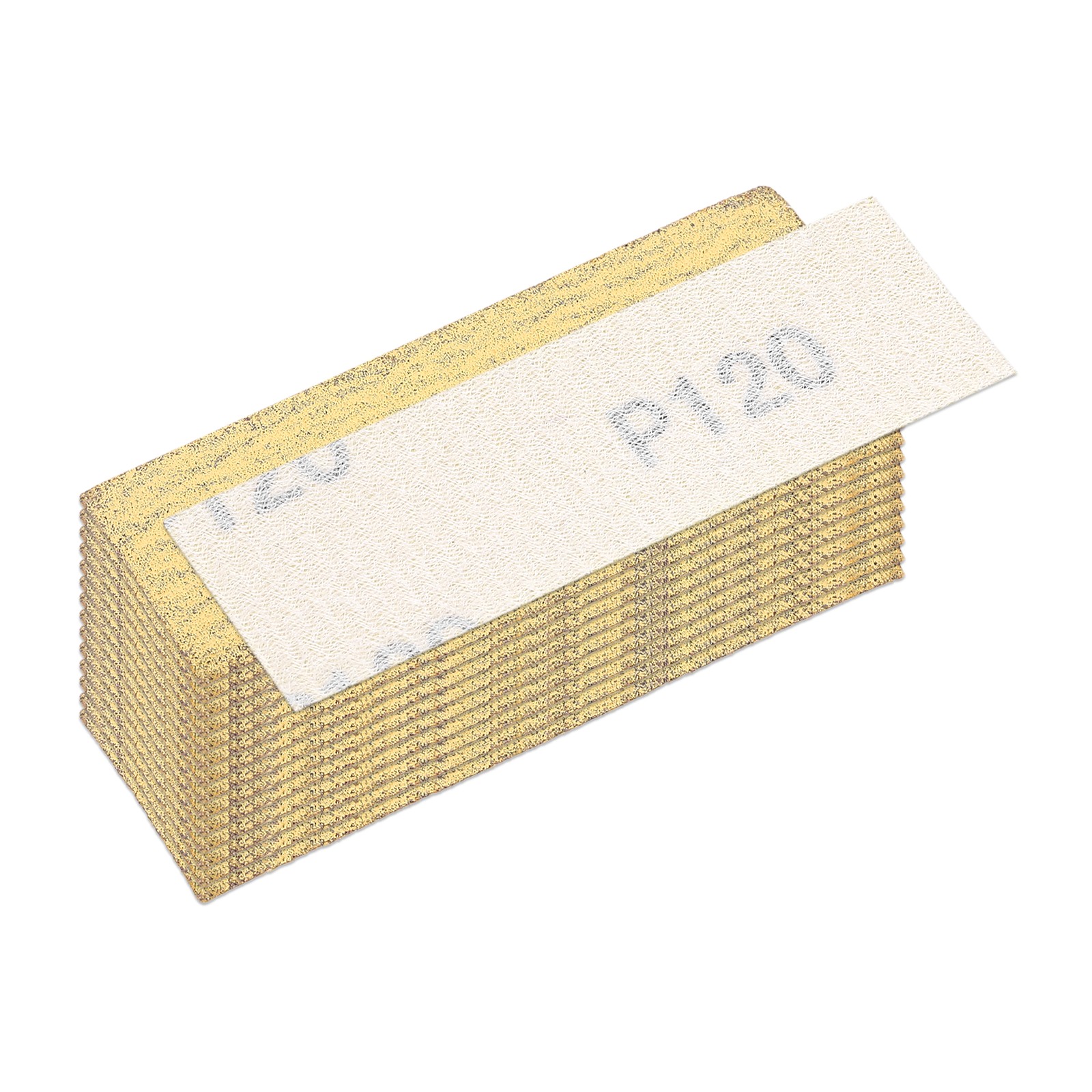 15 Pcs 120 Grit Dry Sandpapers, 1.2 x 3.5 Inch Sand Papers, Gold