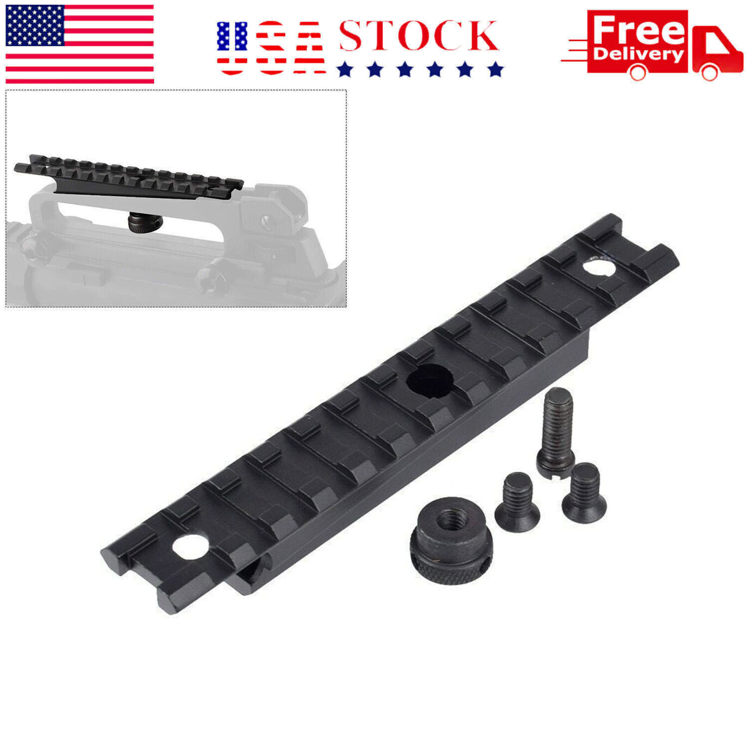 Tactical Carry Handle Mount A1 A2 Scope Mount Weaver Picatinny Rail See-throu