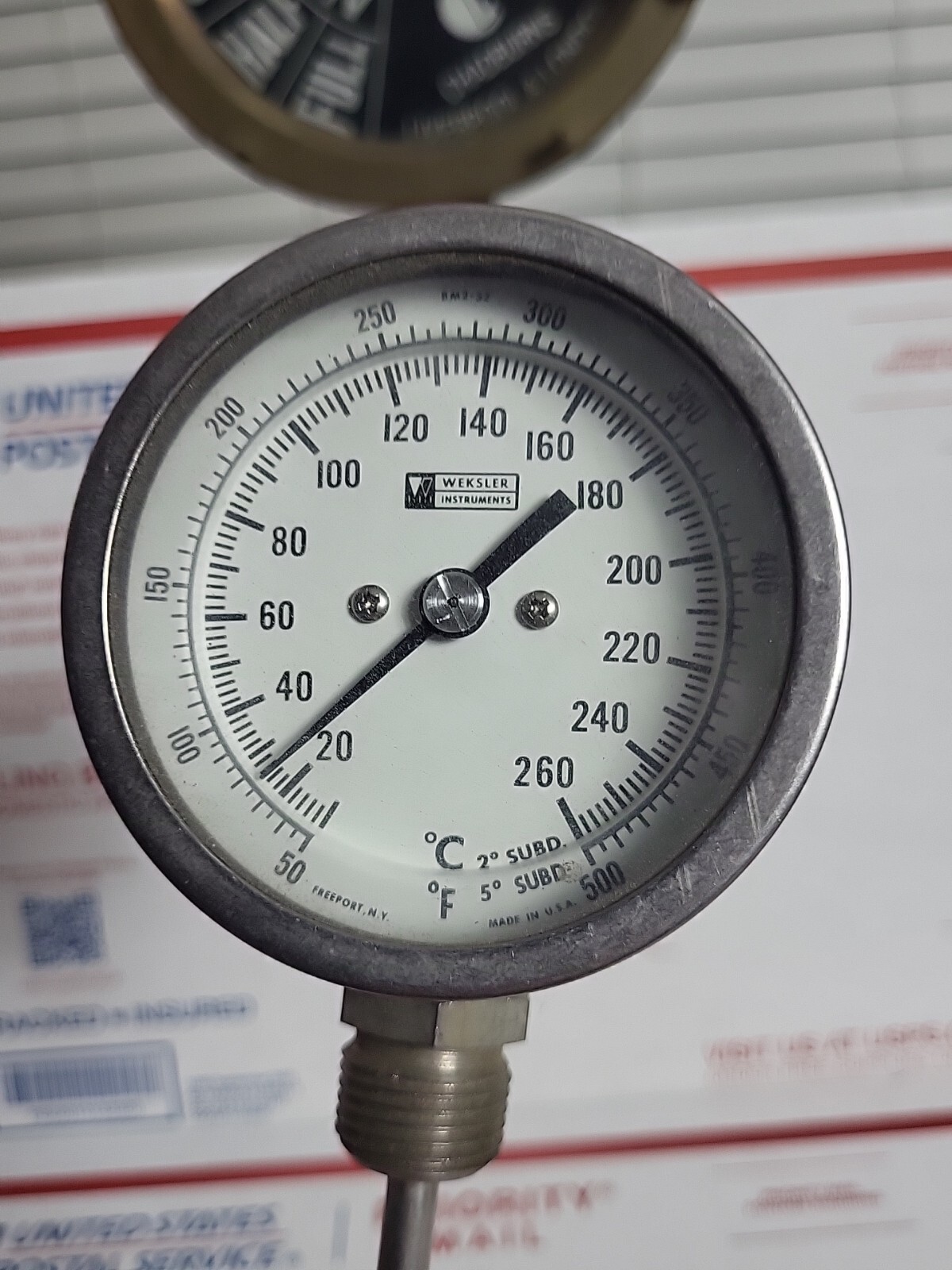 Vintage Weksler Instruments Thermometer Temperature Gauge Probe