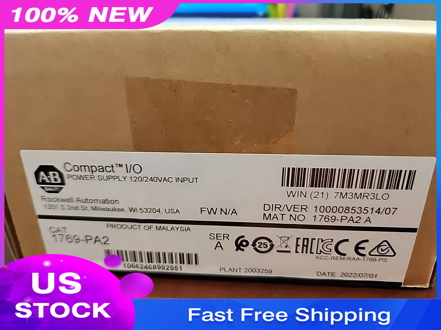 BRAND NEW 1769-PA2 CompactLogix AC Power Supply Allen-Bradley 1769PA2 120/240VAC
