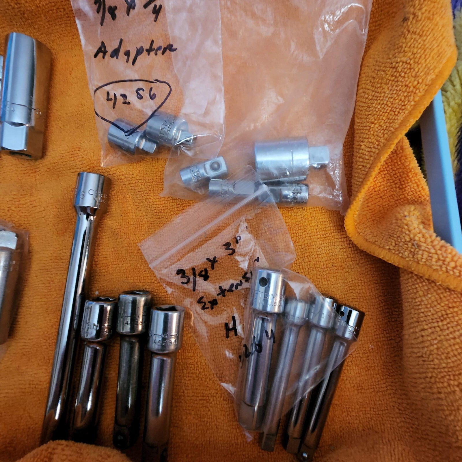 Craftsman 1/2", 3/8" & 1/4" Ratchets, Extensions, Adaptors/Sparkplug Socket USA