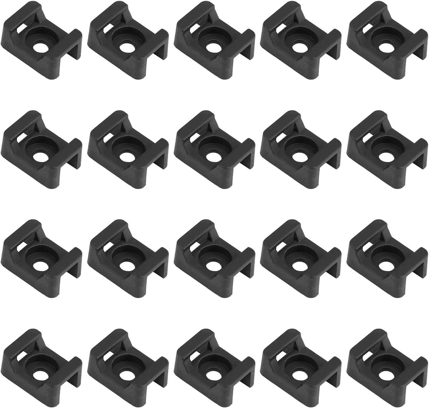 Cable Tie Mounting,100 Pcs Zip Base,5 mm(M5) Screw Hole, Black