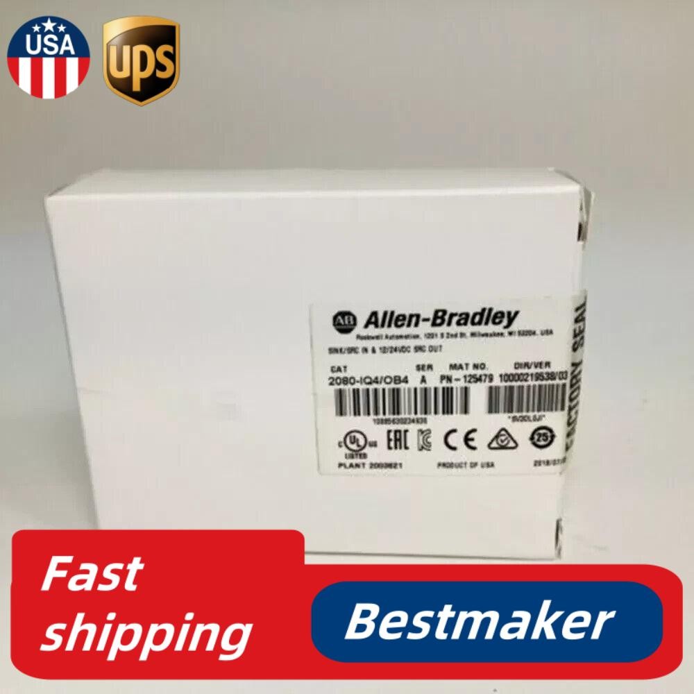 New Allen-Bradley 2080-IQ4OB4 Digital I/O Combo Module 2080IQ4OB4