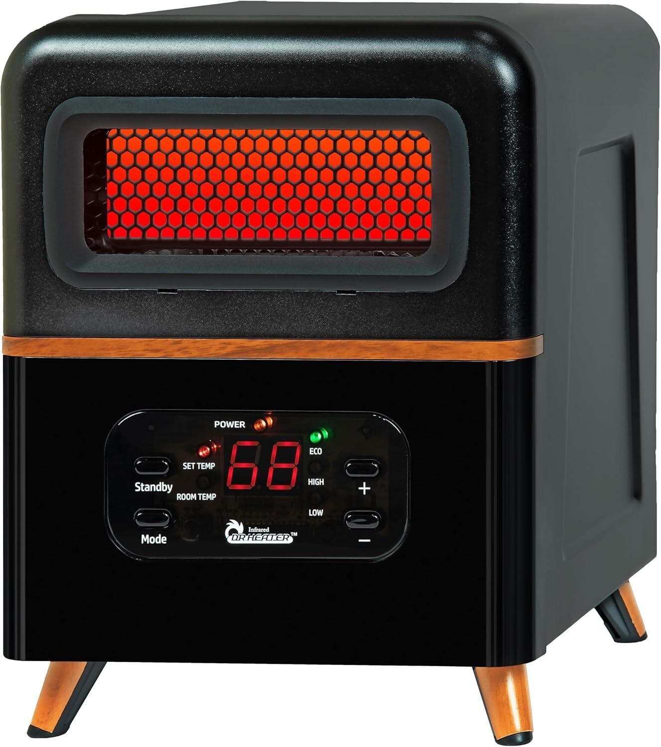 1500W Dual Heating Hybrid Infrared Space Heater w/Remote Adjustable Temperature