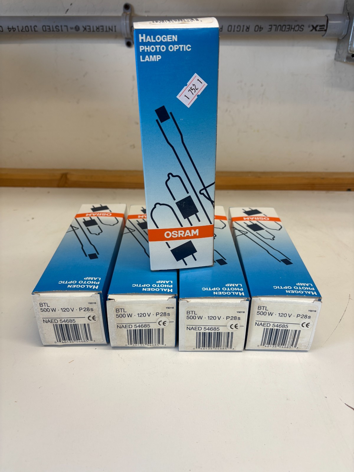 5 Pack - 54685 Osram 575W 120V BTL P28S  NAED Halogen Stage And Club Lamp