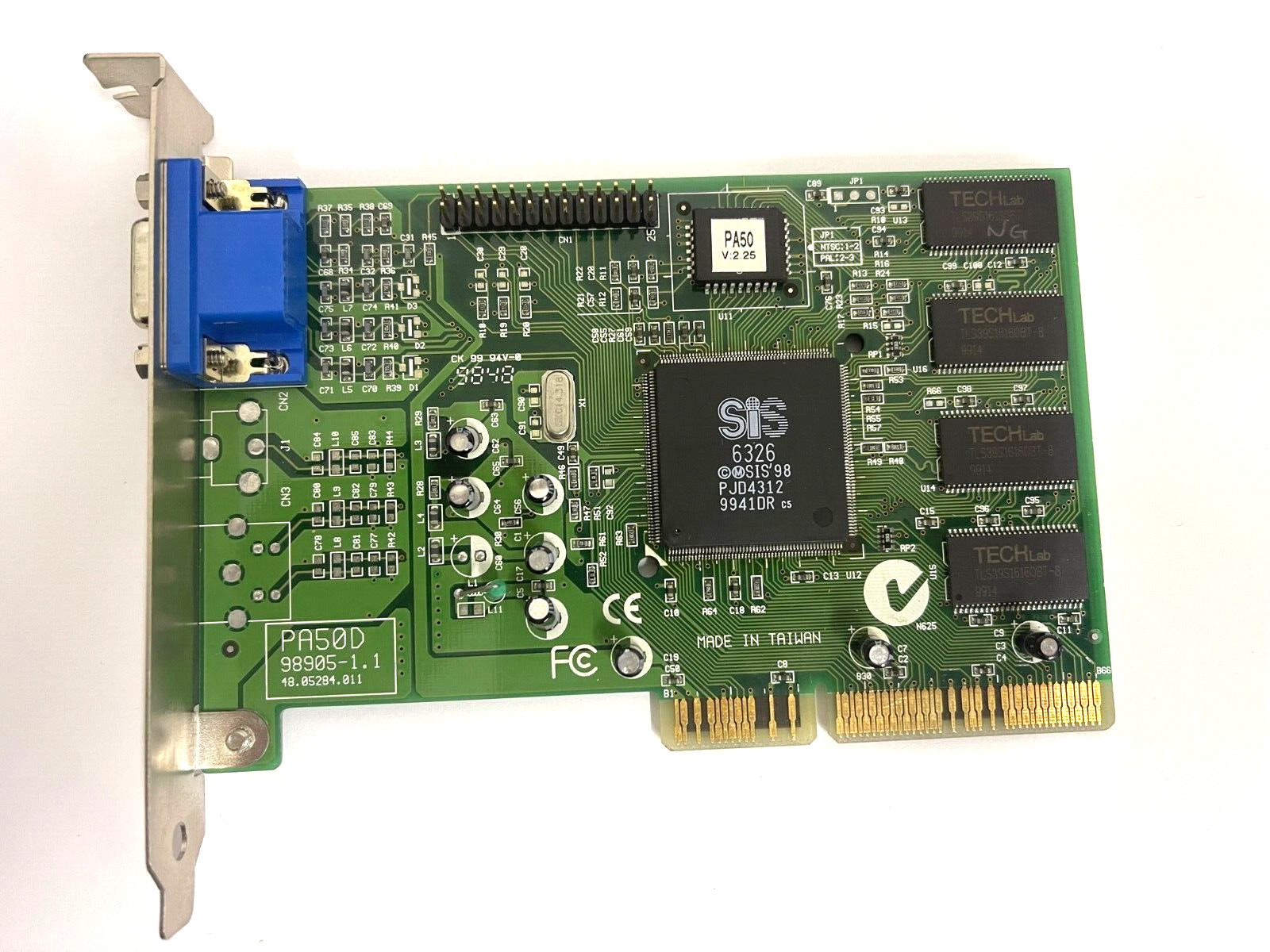 VINTAGE AOPEN PA50D SIS6326 4MB VGA AGP VIDEO CARD PN 90.05210.660 MXB138