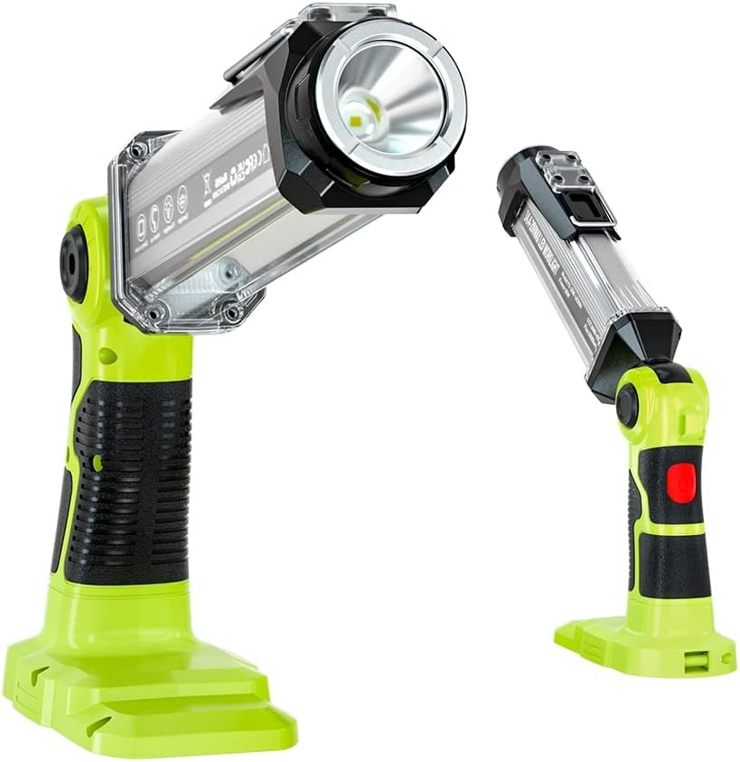 18W 2000LM Rechargeable Flashlight Cordless Led Work Light for Ryobi 18v Battery