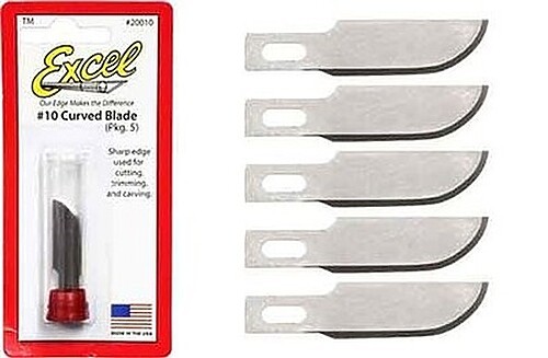 Excel Curved Edge Blades (5) - Model and Hobby Knife Blade - #20010