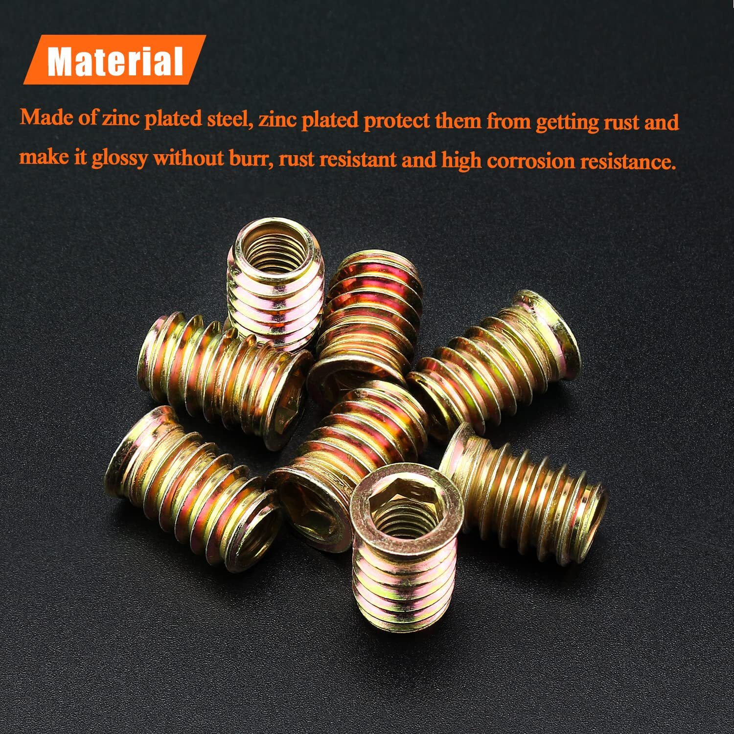 5/16-18 Threaded Inserts Wood Inserts Steel Threaded Inserts for Wood Furnitu...