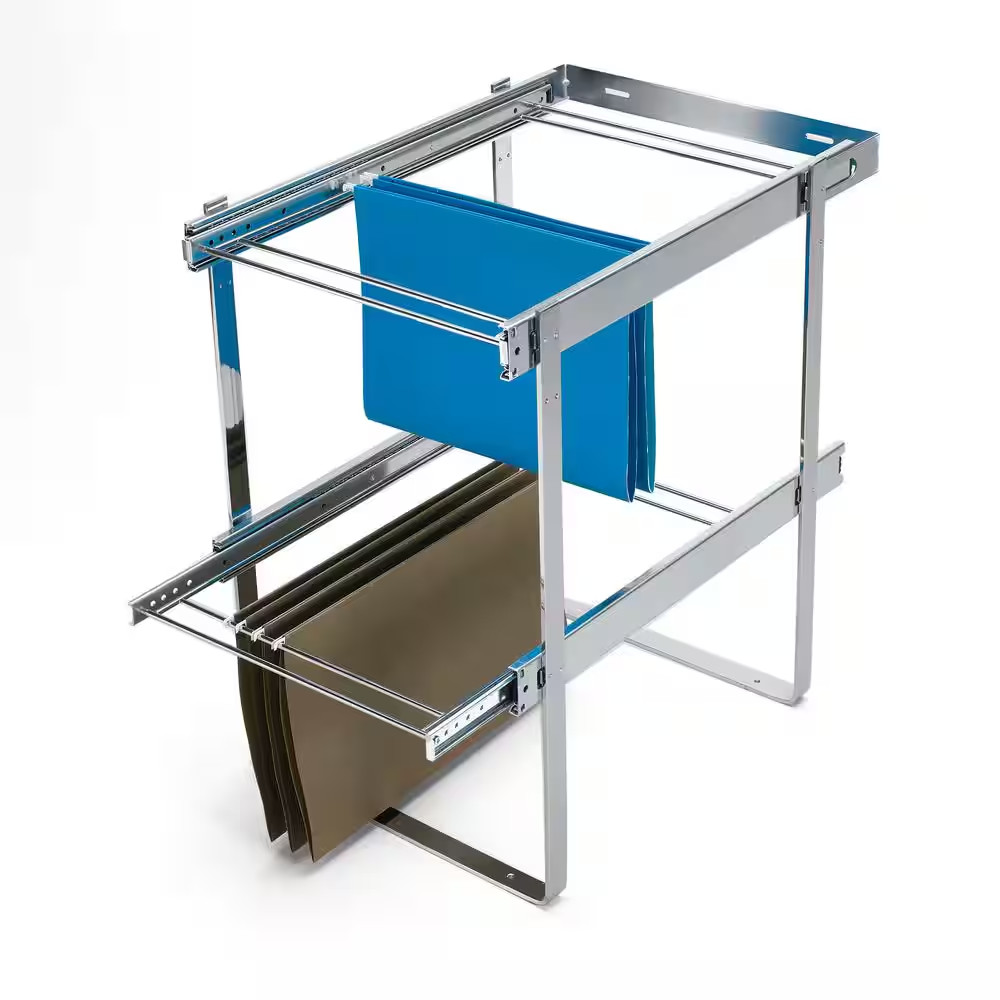 Silver 14.75 In. W X 22.63 In. H Steel Two-Tier File Drawer Kit for Kitchen/Offi