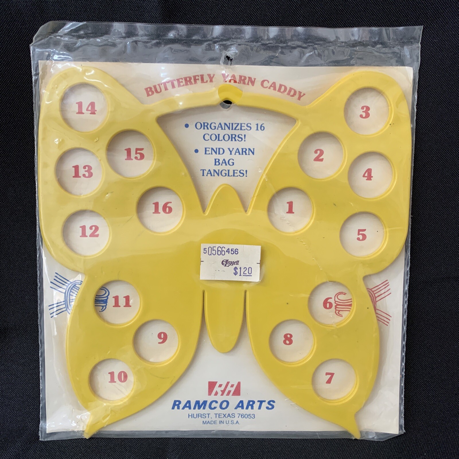 Vintage Ramco Arts Butterfly 16 Hole Yarn Organizer Needlework Knit Crochet  New