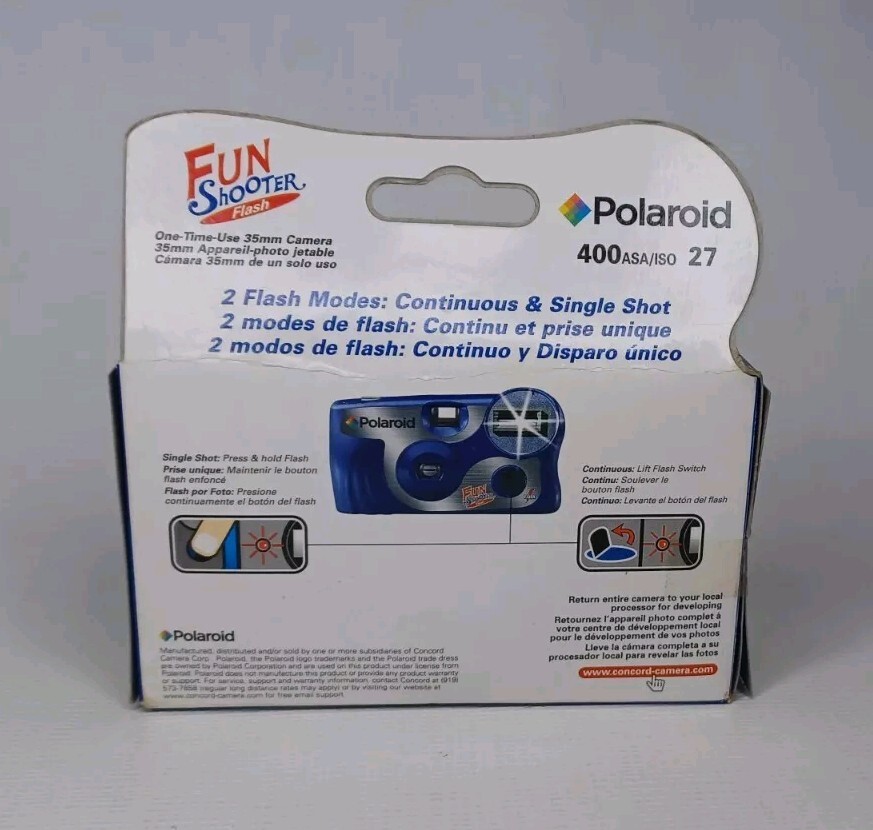 Polaroid Fun Shooter Flash 27 Exposure One Time Use Camera EXP 12/2007 Unopened