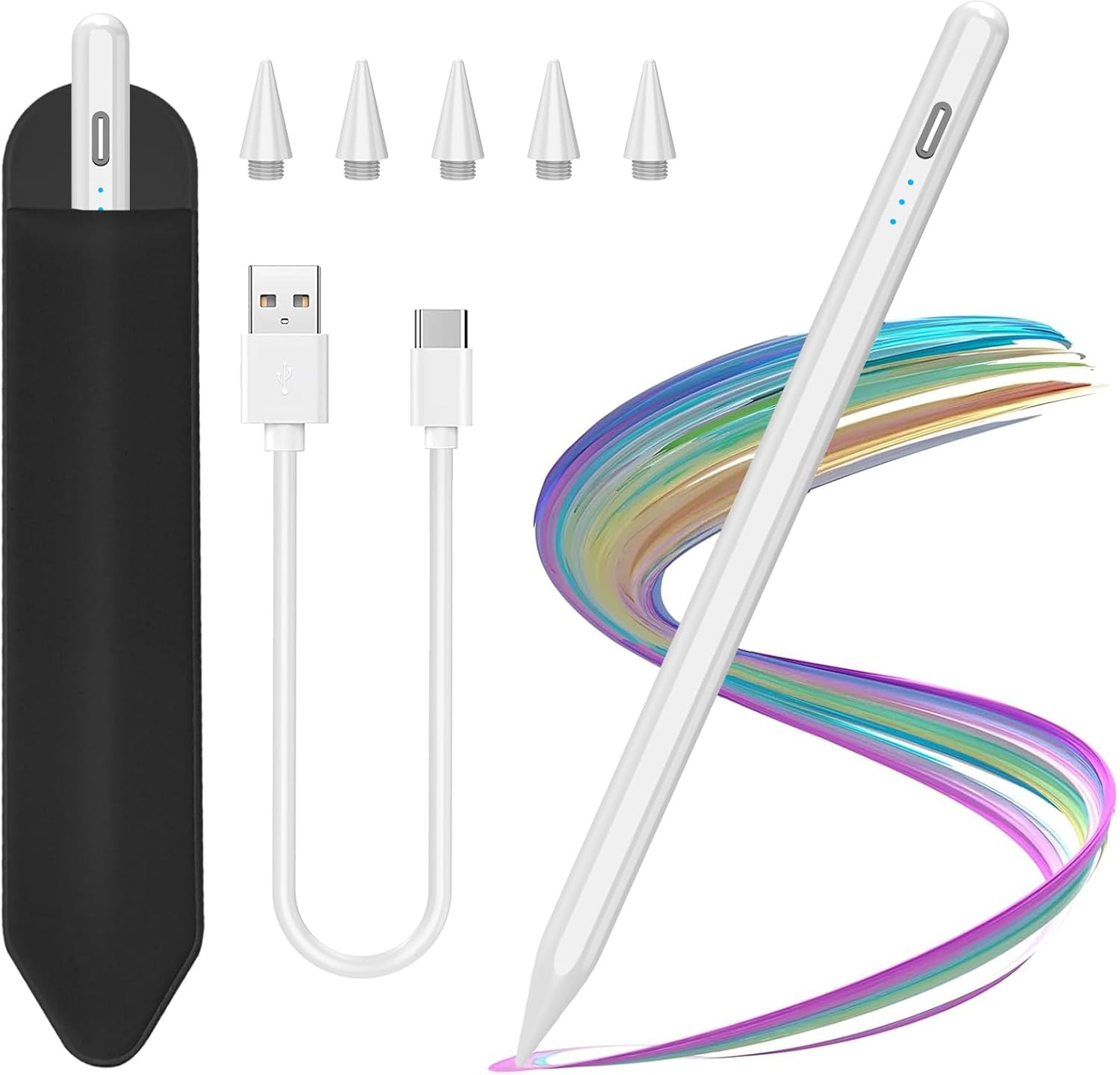 Stylus Pen for Ipad 2018-2025, USB C Fast Charging Magnetic Pen with Tilt Sensit