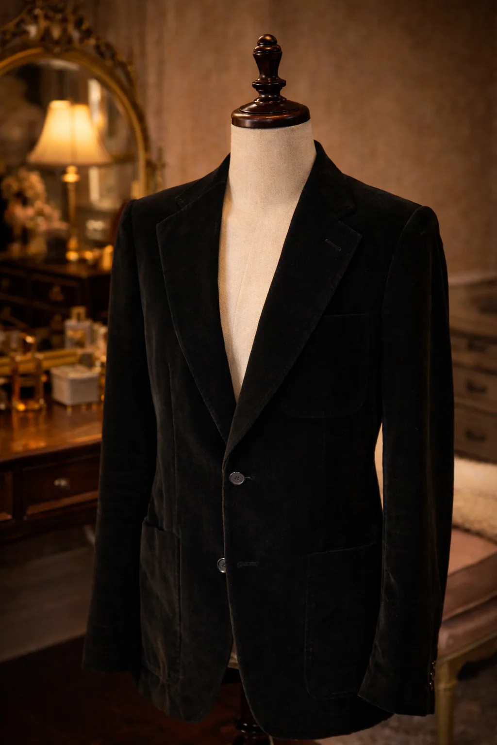 John Varvatos Men’s Black Velvet Blazer | Size 50 Regular / Approx. US 40R | Ita