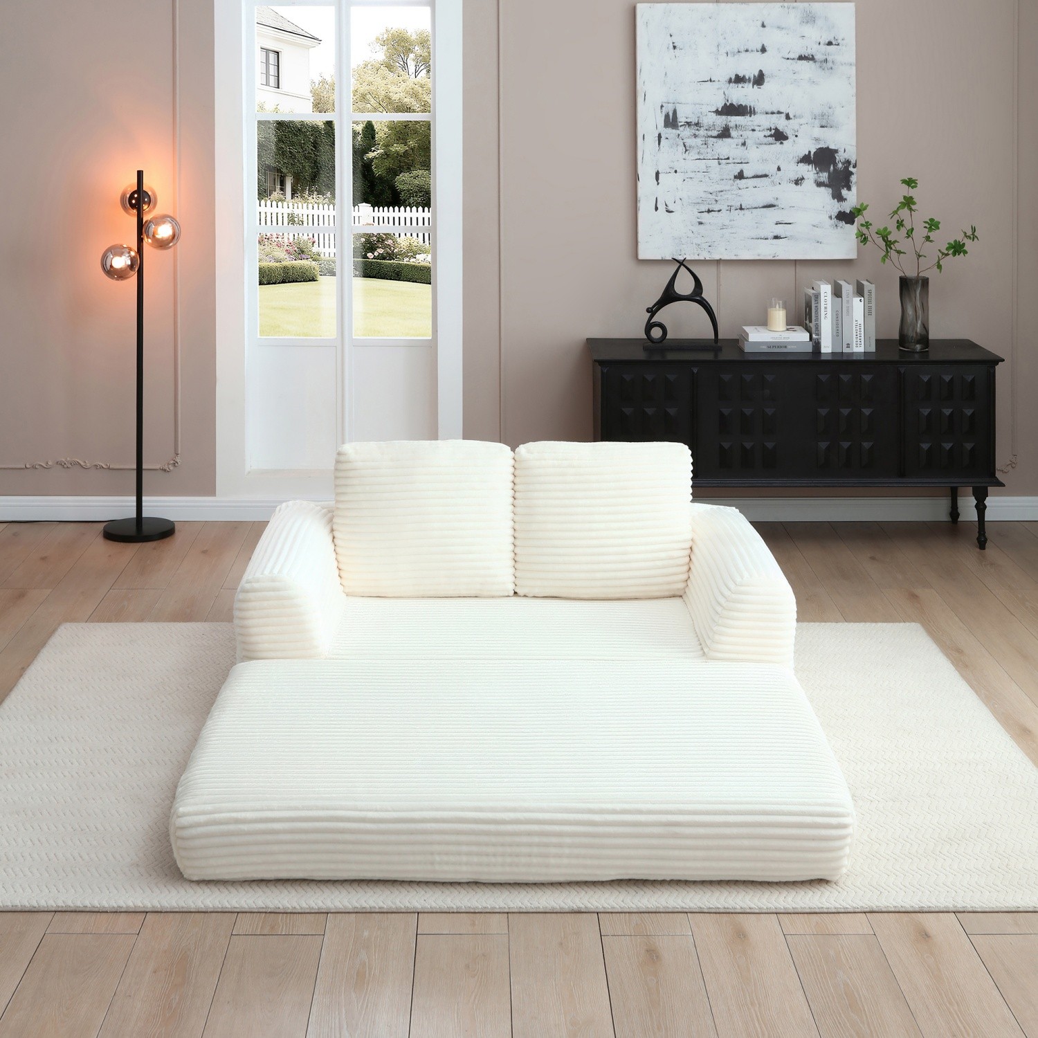 Floor Sofa Bed Futon Convertible Foldable Mattress for Small Spaces No Assembly