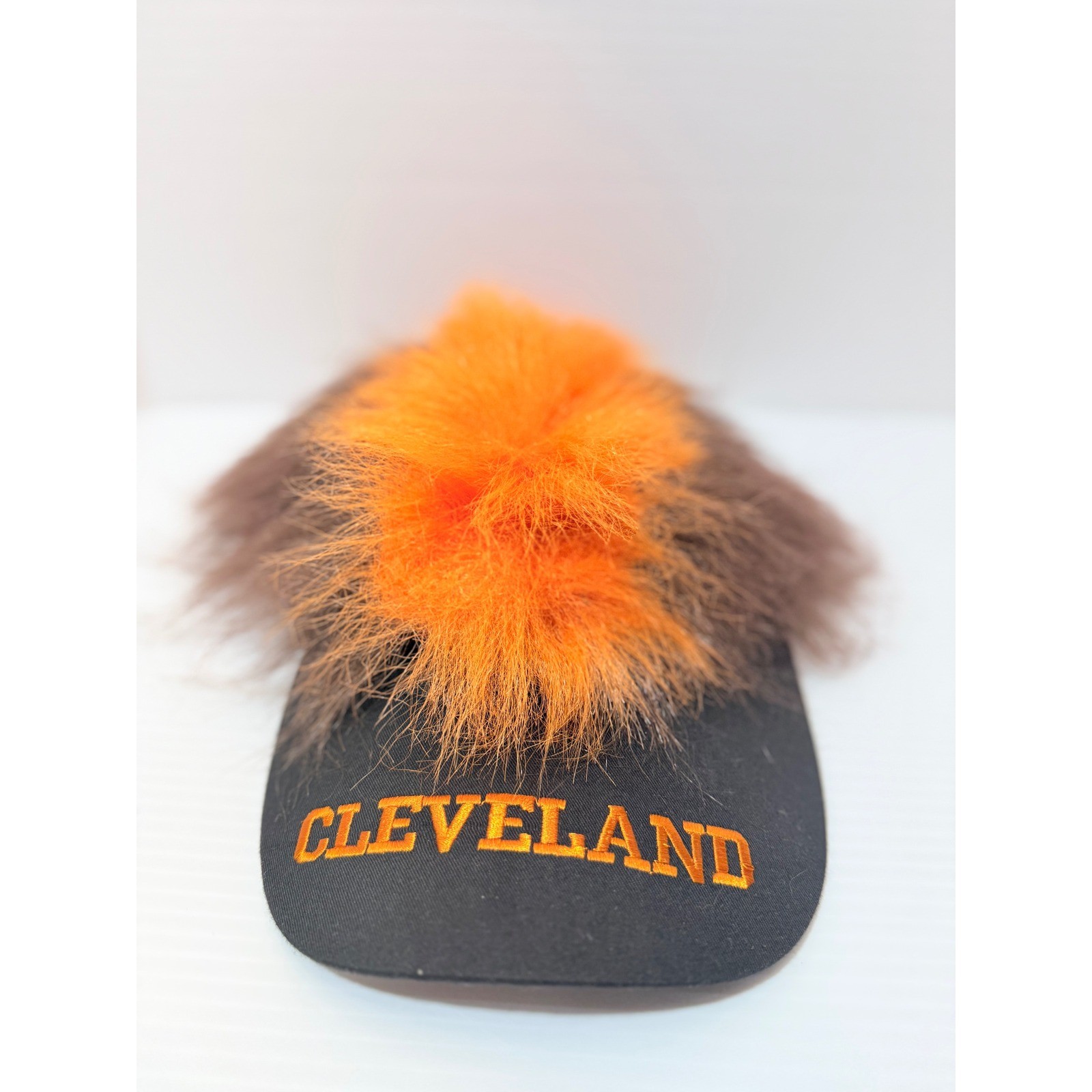 Cleveland Browns Novelty Hat Faux Fur Hair Orange Brown Football Fan