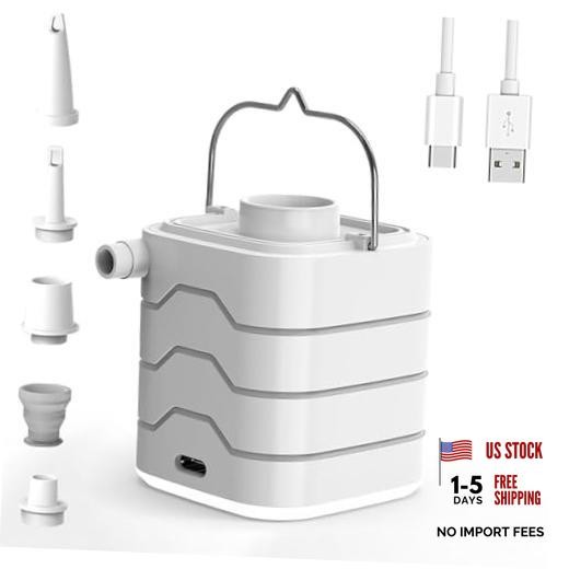 Portable-Electric-Mini-Air-Pump for Inflatables, Swimming Rings, Sleeping White
