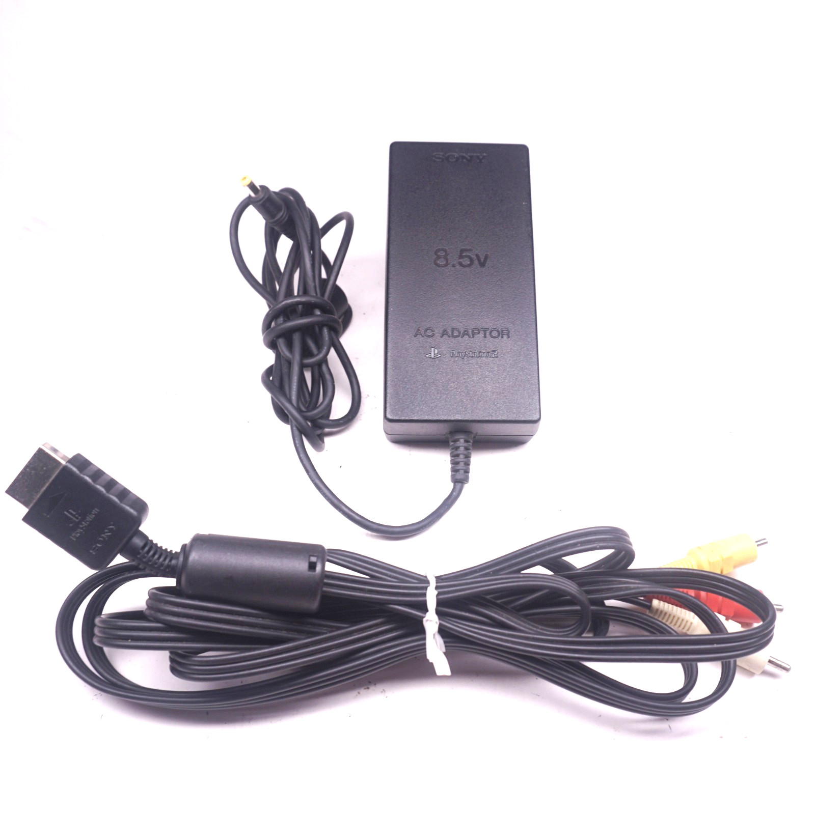 Sony PS2 Playstation 2 OEM AV Cable & AC Adapter Power Brick Set 8.5V - Tested