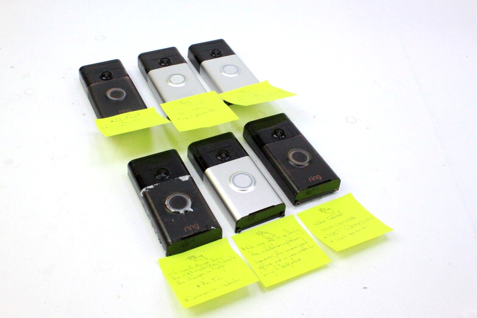 Lot of 6 Ring Video Doorbell (1st Gen) Satin Nickel Wireless AS IS