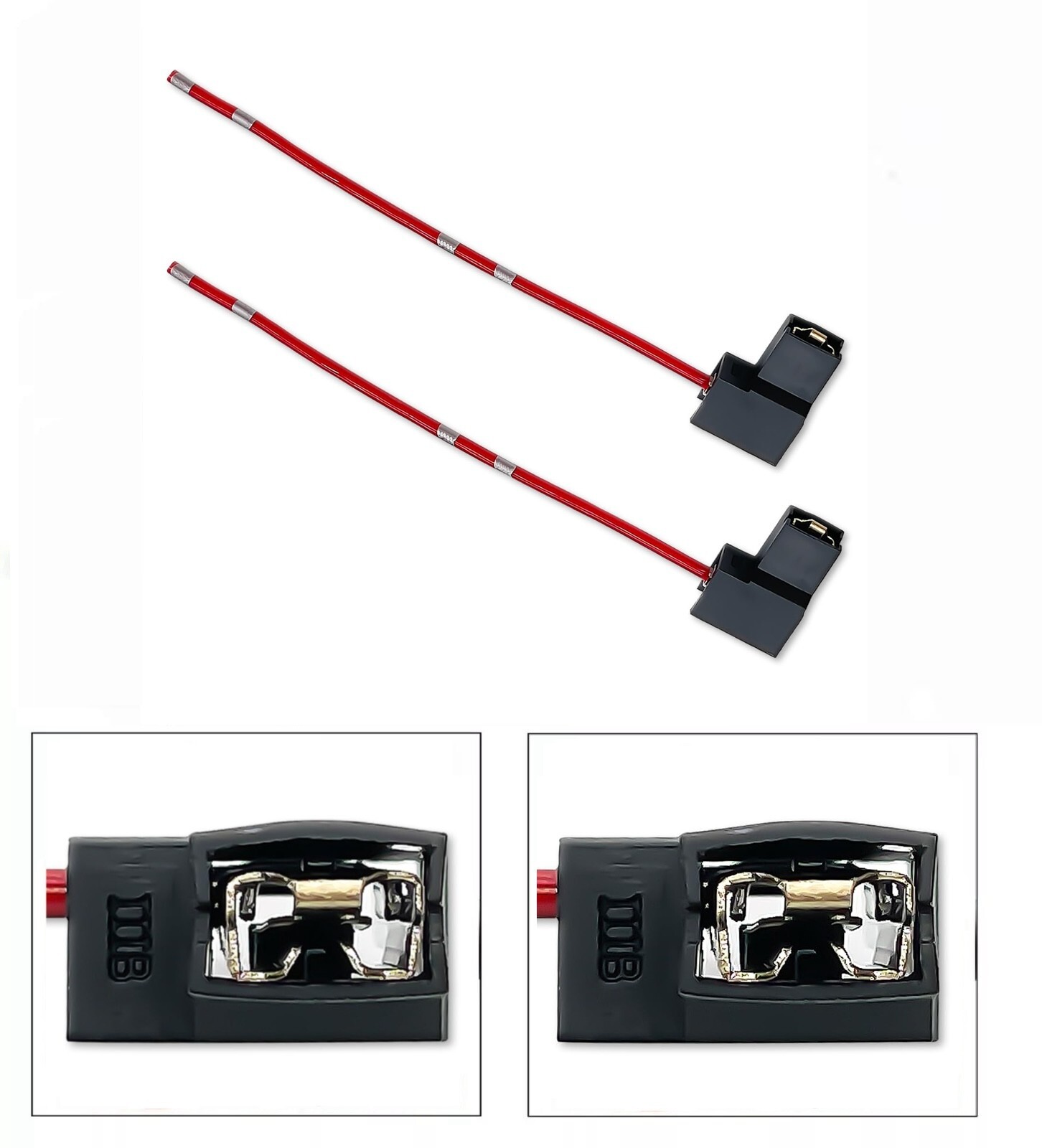 Wire Pigtail Female Angle A H1 Head Light Two Harness Bulb High Beam Connector