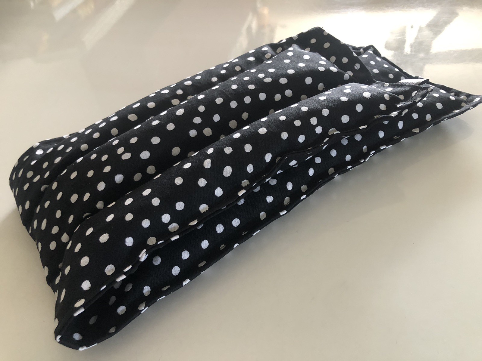 rice heating pad hot\cold shoulder neck wrap pack 21x6” BLACK WHITE Reusable