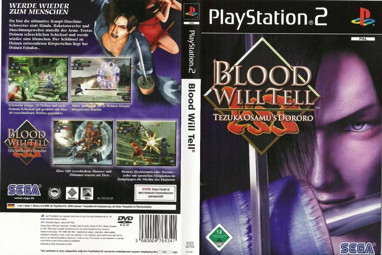Blood Will Tell PS2 Game Case Box Cover Work Only (No Game)